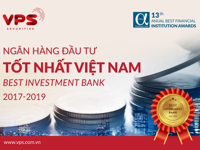 Công ty Chứng khoán VPS nhận giải “Ngân hàng đầu tư tốt nhất Việt Nam 2017-2019” từ Tạp chí Alpha Southeast Asia