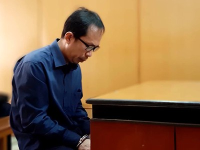 Bị cáo Luật tại tòa hôm nay. Ảnh: Hải Duyên. 