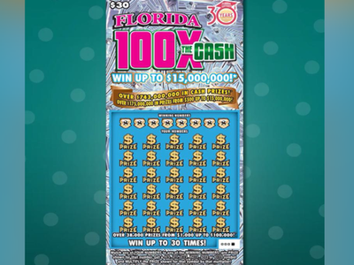 Loại vé số cào Floria 100x The Cash. (Nguồn: Florida Lottery).