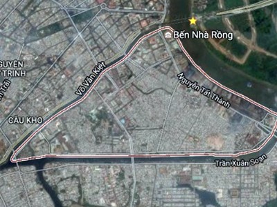 Quận 4 có diện tích nhỏ nhất TP.HCM. Ảnh: Google maps.