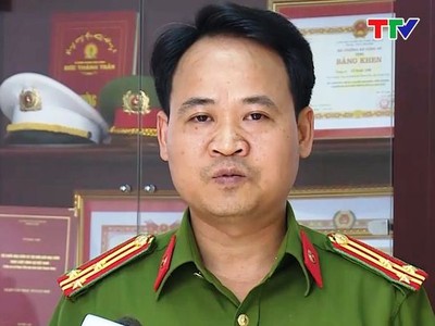 Thượng tá Lê Ngọc Anh vừa được bổ nhiệm giữ chức Trưởng Công an TP. Thanh Hóa (Ảnh: Truyền hình Thanh Hóa).