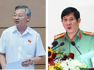 Từ trái qua, ông Hồ Văn Năm - Trưởng Ban Nội chính tỉnh Đồng Nai và ông Huỳnh Tiến Mạnh - Giám đốc Công an tỉnh này.