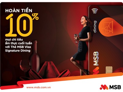 MSB ra mắt thẻ tín dụng hoàn tiền cao nhất trong lĩnh vực ẩm thực