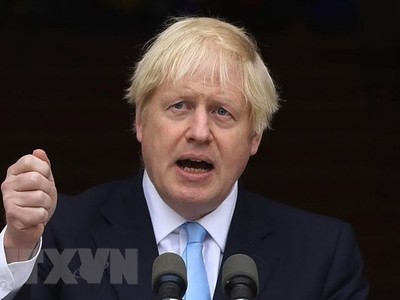 Thủ tướng Anh Boris Johnso phát biểu tại cuộc họp báo ở Dublin, Ireland ngày 9/9/2019. (Nguồn: AFP/TTXVN).