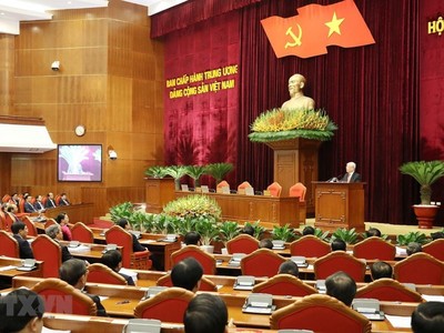 Tổng Bí thư, Chủ tịch nước Nguyễn Phú Trọng phát biểu bế mạc Hội nghị. (Ảnh: Trí Dũng/TTXVN).