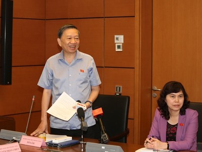 Bộ trưởng Tô Lâm phát biểu thảo luận.