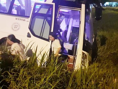 Hiện trường vụ tai nạn giao thông. Ảnh: Ái Loan.