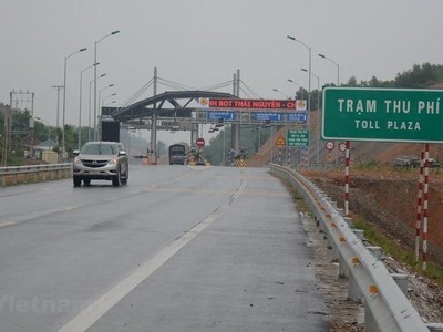 Trạm thu phí của dự án BOT Thái Nguyên-Chợ Mới. (Ảnh: Việt Hùng/Vietnam+).