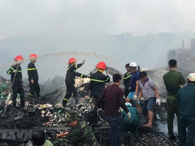 Hiện trường vụ cháy. (Ảnh: Huỳnh Thế Anh/TTXVN)