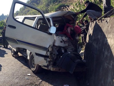 Hiện trường xảy ra vụ tai nạn. (Nguồn: TTXVN phát)