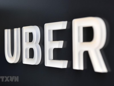 Biểu tượng Uber tại trụ sở ở San Francisco, California, Mỹ. (Ảnh: AFP/TTXVN)