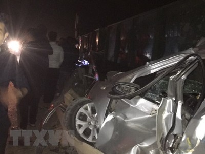 Hiện trường vụ tai nạn. (Nguồn: TTXVN).