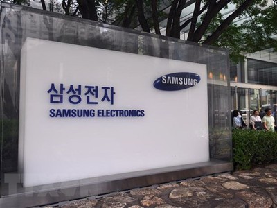 Logo của Samsung Electronics ở một tòa nhà ở Seoul, Hàn Quốc. (Nguồn: AFP/TTXVN)
