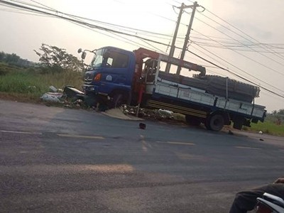 Hiện trường vụ tai nạn. (Nguồn: baolongan.vn)