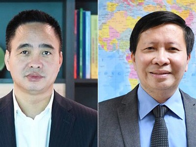 Ông Vũ Hải Quang phải, ông Phạm Mạnh Hùng trái.