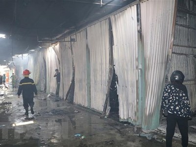 Hiện trường một vụ cháy chợ. Ảnh minh họa. (Ảnh: Đức Phương/TTXVN).