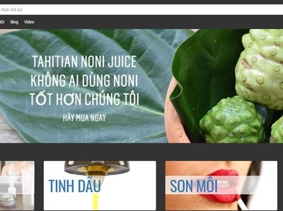 Trang web của Công ty tại địa chỉ https://morinda.com/vi-vn/shop. (Ảnh: PV/Vietnam+).
