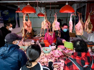 Trung Quốc là nhà sản xuất gia cầm lớn thứ hai thế giới và đã tăng cường nhập khẩu để bù đắp sự thiếu hụt thịt rất lớn sau khi dịch tả lợn châu Phi tàn phá đàn lợn nước này. Ảnh: AFP.