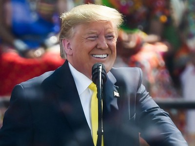 Trump phát biểu trong chuyến thăm chính thức đến Ấn Độ hôm 24/2. Ảnh: AFP.