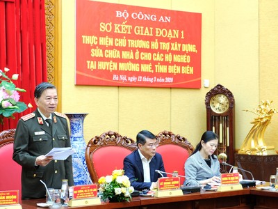 Đại tướng Tô Lâm, Bí thư Đảng ủy Công an Trung ương, Bộ trưởng Bộ Công an phát biểu tại buổi làm việc.