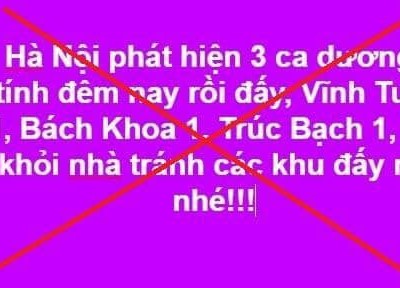 Nội dung chia sẻ không chính xác trên mạng xã hội. (Ảnh: Công an thành phố Hà Nội).