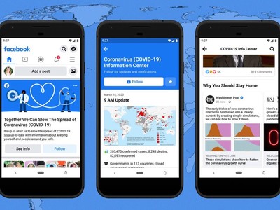 Giao diện trung tâm thông tin COVID-19 trên ứng dụng Facebook. (Nguồn: Facebook).