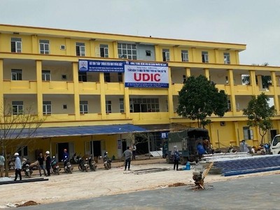 Bệnh viện dã chiến Mê Linh được cải tạo, nâng cấp để phòng chống dịch COVD-19. (Ảnh: Nguyễn Văn Cảnh/TTXVN).