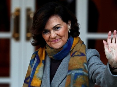 Phó thủ tướng Tây Ban Nha Carmen Calvo tại Madrid hồi tháng một. Ảnh: Reuters.