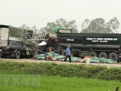 Hiện trường vụ tai nạn. (Nguồn: TTXVN phát).