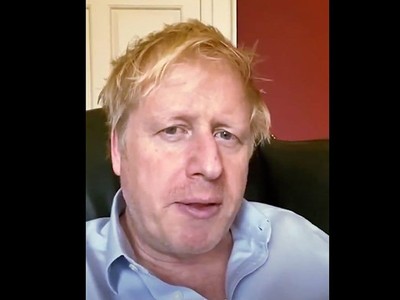 Thủ tướng Anh Boris Johnson trong thời gian cách ly tại nhà. (Ảnh: Washington Post).
