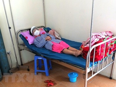 Bệnh nhân COVID-19 số 268 đang được điều trị ở khu cách ly Bệnh viện Đa khoa huyện Đồng Văn (Hà Giang). (Nguồn: TTXVN phát).