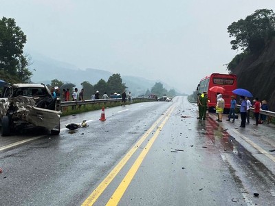 Hiện trường vụ tai nạn (ảnh M.C).