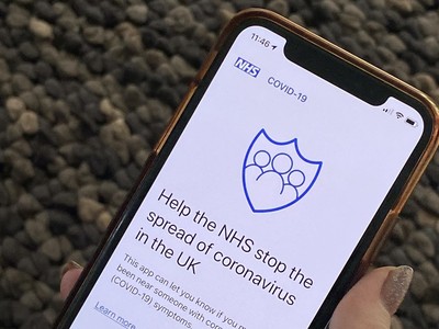 Giao diện ứng dụng theo dõi tiếp xúc gần của Anh. (Nguồn: PA).