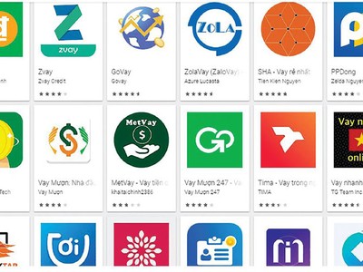 Chỉ cần thực hiện một thao tác tìm kiếm đơn giản, có thể tìm thấy hàng trăm ứng dụng cho vay tiền online.