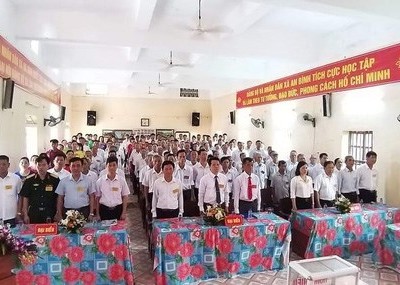 Quang cảnh kỳ đại hội Đảng bộ xã An Bình, huyện Kiến Xương, tỉnh Thái Bình nhiệm kỳ 2020-2025 tổ chức ngày 13/5. (Nguồn: Báo Tuổi trẻ).