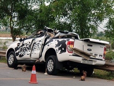 Hiện trường vụ tai nạn. (Ảnh: TTXVN phát).