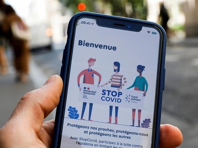 Giao diện ứng dụng StopCovid. (Nguồn: AFP).