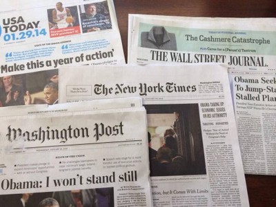 Một số báo in của Mỹ (Ảnh: Shehabnews).