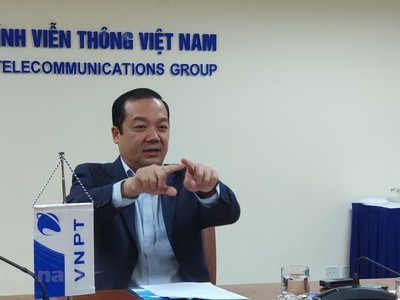 Ông Phạm Đức Long là một trong những nhân tố quan trọng trong việc thúc đẩy, dẫn dắt VNPT tái cơ cấu thành công. (Ảnh: Trung Hiền/Vietnam+).