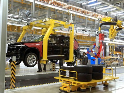 Nhà máy sản xuất ôtô VinFast tại Khu công nghiệp Đình Vũ, huyện Cát Hải, Hải Phòng. (Ảnh: An Đăng/TTXVN).