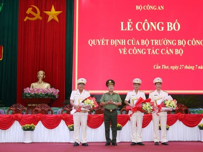 Bổ nhiệm 3 Phó giám đốc Công an thành phố Cần Thơ.