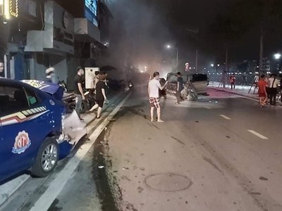 Hiện trường vụ tai nạn giao thông. (ảnh Facebook).