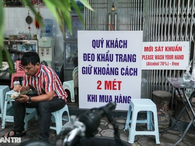 Nhà hàng, quán ăn trên địa bàn Hà Nội thực hiện giãn cách phòng dịch Covid-19.