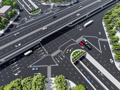 Phối cảnh hầm chui Lê Văn Lương.