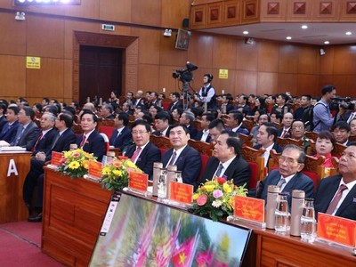 Các đại biểu dự Đại hội đại biểu Đảng bộ tỉnh Đắk Lắk lần thứ XVII, ngày 14/10.