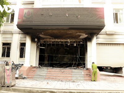 Hiện trường vụ cháy công ty Bảo Minh Yên Bái.