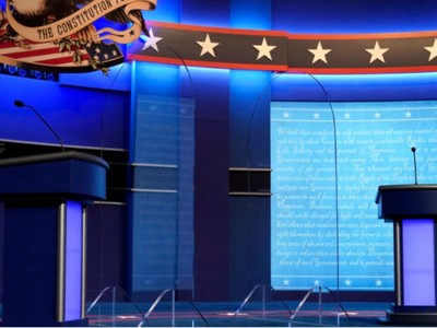 Sẵn sàng cho cuộc tranh luận giữa 2 ứng viên Tổng thống Mỹ (Ảnh: AP).