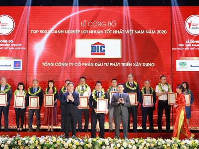 Tập đoàn DIC tiếp tục được vinh danh Top 500 Doanh nghiệp lợi nhuận tốt nhất Việt Nam năm 2020