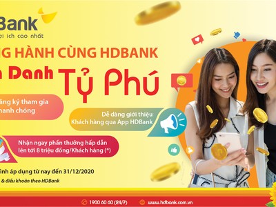 Cơ hội nhận quà thưởng lên đến 7,5 tỷ đồng khi đồng hành cùng HDBank