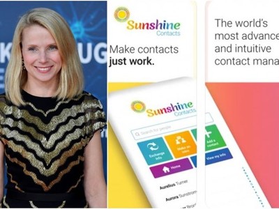 Bà Marissa Mayer với ứng dụng mới. (Ảnh: The Straits Times).